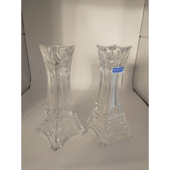 Marquis By Waterford Crystal Candle Holders 7" Tall Made in Germany - Picture 1 of 8